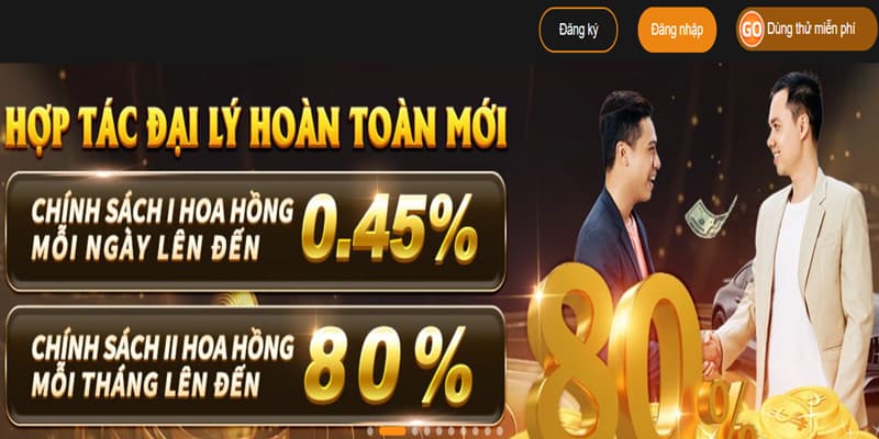 Chính sách đại lý nhận thưởng hoa hồng 0,45% doanh thu và 80% lợi nhuận